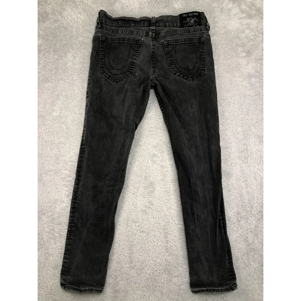 True Religion Jeans Men 36x32 (Tag 38) Black Geno Relaxed Slim Denim